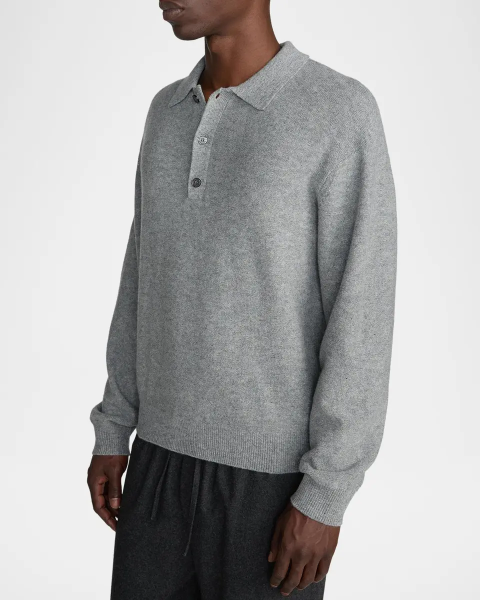 Frame Men's Boiled Wool Polo Sweater | Thumbnail 6