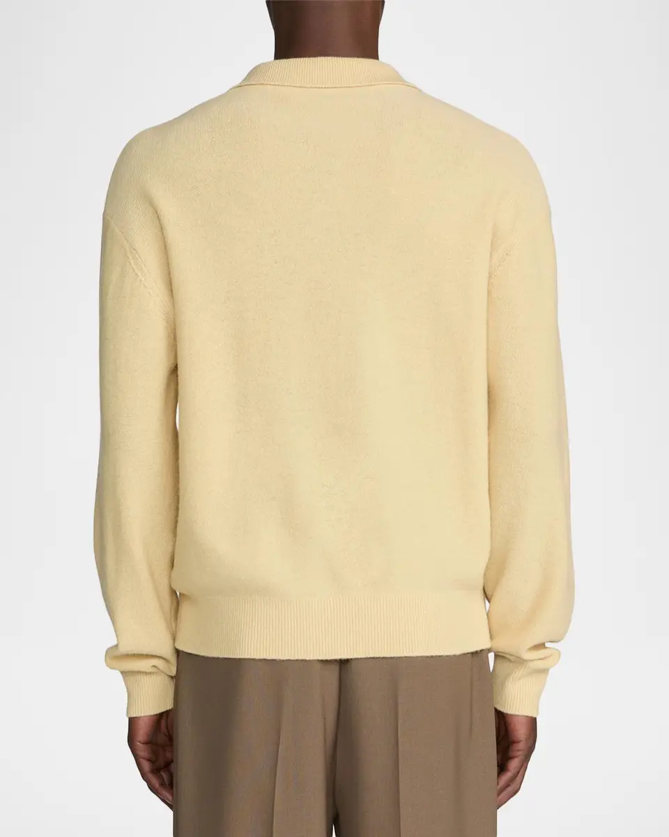 Frame Men's Boiled Wool Polo Sweater | Thumbnail 3 Frame Men's Boiled Wool Polo Sweater | Thumbnail 3