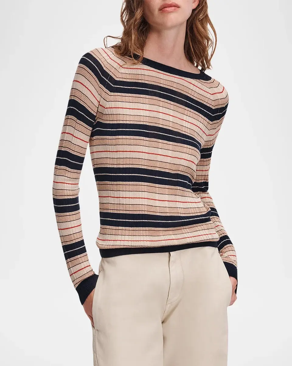 rag & bone Teresa Striped Silk-Blend Sweater | Thumbnail 4