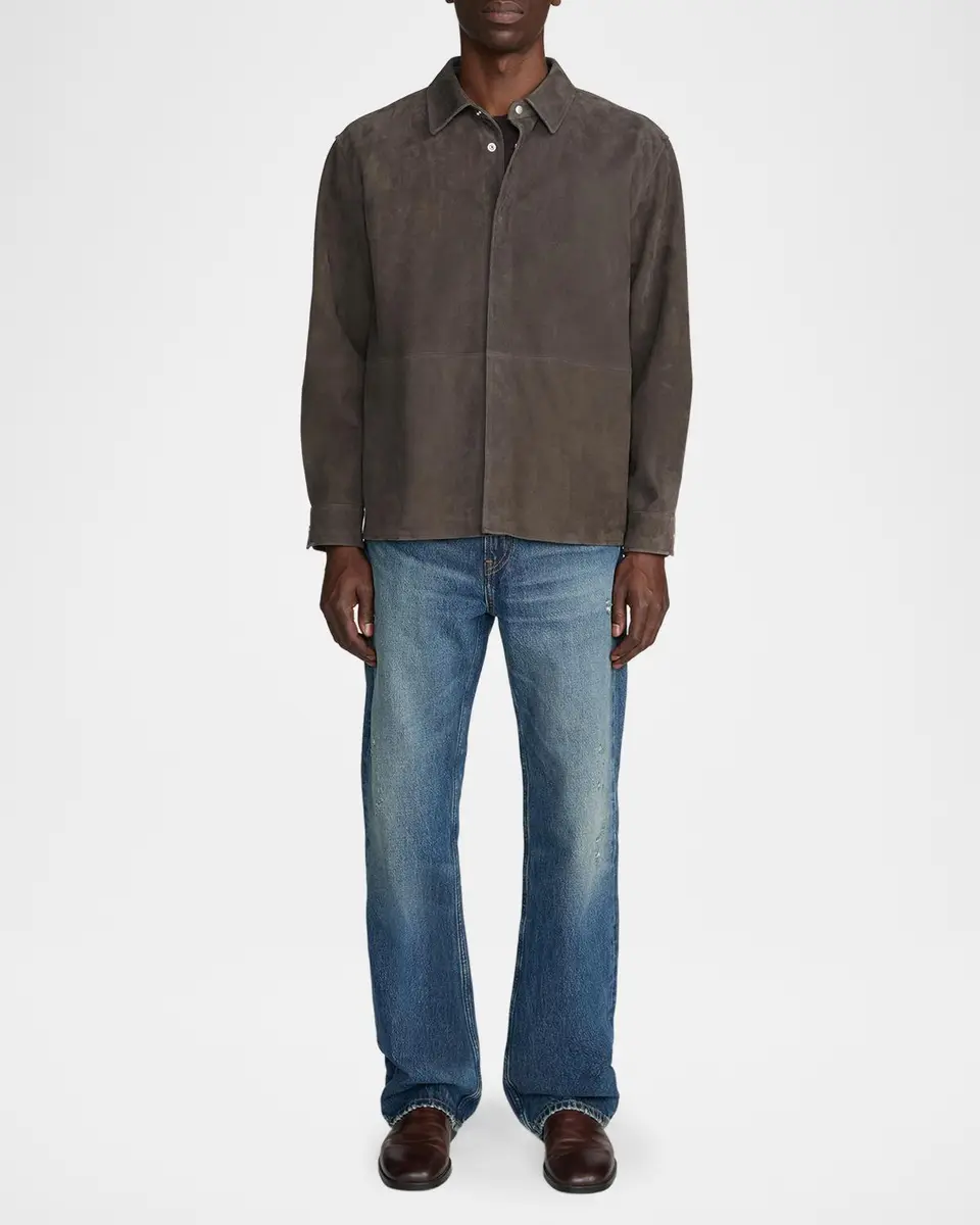 Frame Men's Suede Snap-Front Shirt | Thumbnail 2 Frame Men's Suede Snap-Front Shirt | Thumbnail 2