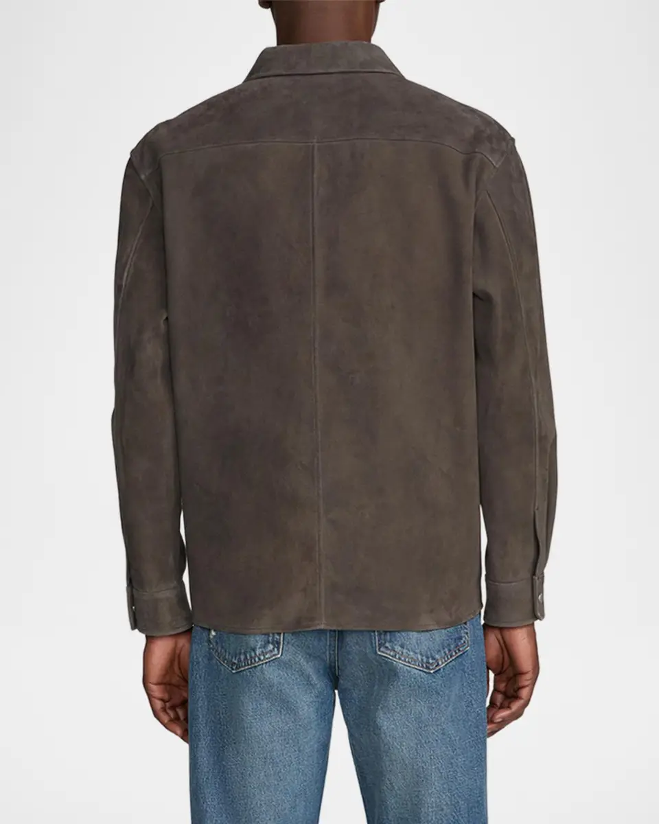 Frame Men's Suede Snap-Front Shirt | Thumbnail 3 Frame Men's Suede Snap-Front Shirt | Thumbnail 3
