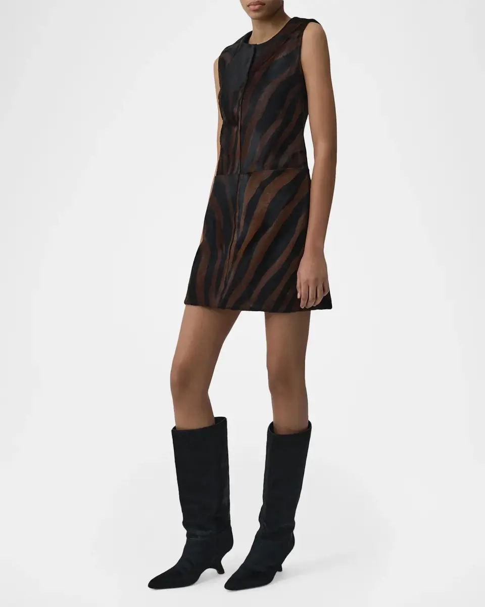 Simkhai Sonoma Zebra-Striped Leather Mini Dress | Thumbnail 6 Simkhai Sonoma Zebra-Striped Leather Mini Dress | Thumbnail 6