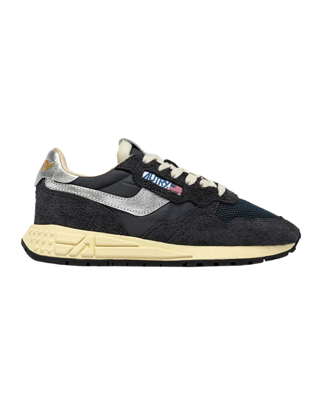 Autry Reelwind Mixed Leather Low-Top Sneakers