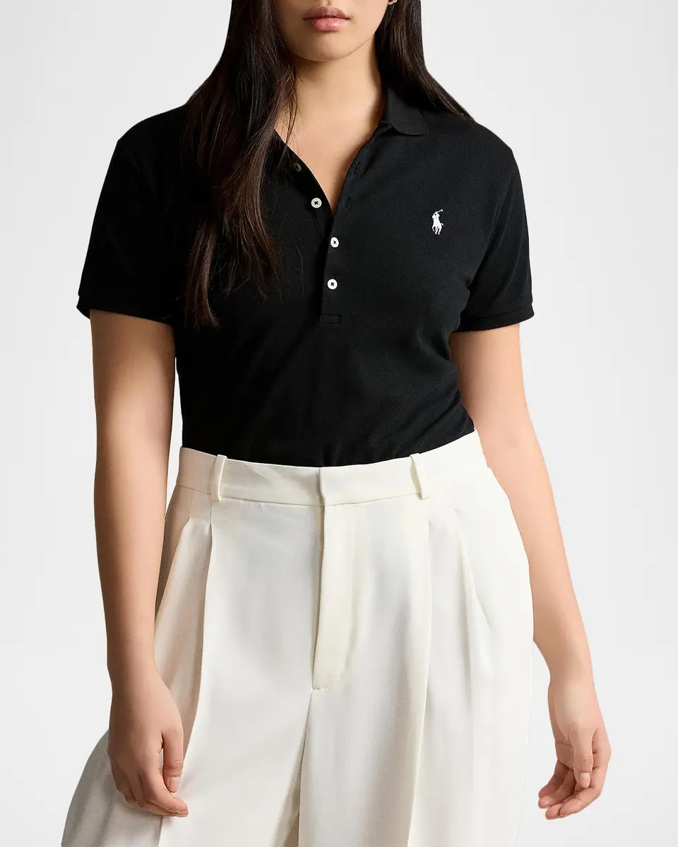 Polo Ralph Lauren Julie Slim-Fit Stretch Polo Shirt | Thumbnail 4 Polo Ralph Lauren Julie Slim-Fit Stretch Polo Shirt | Thumbnail 4