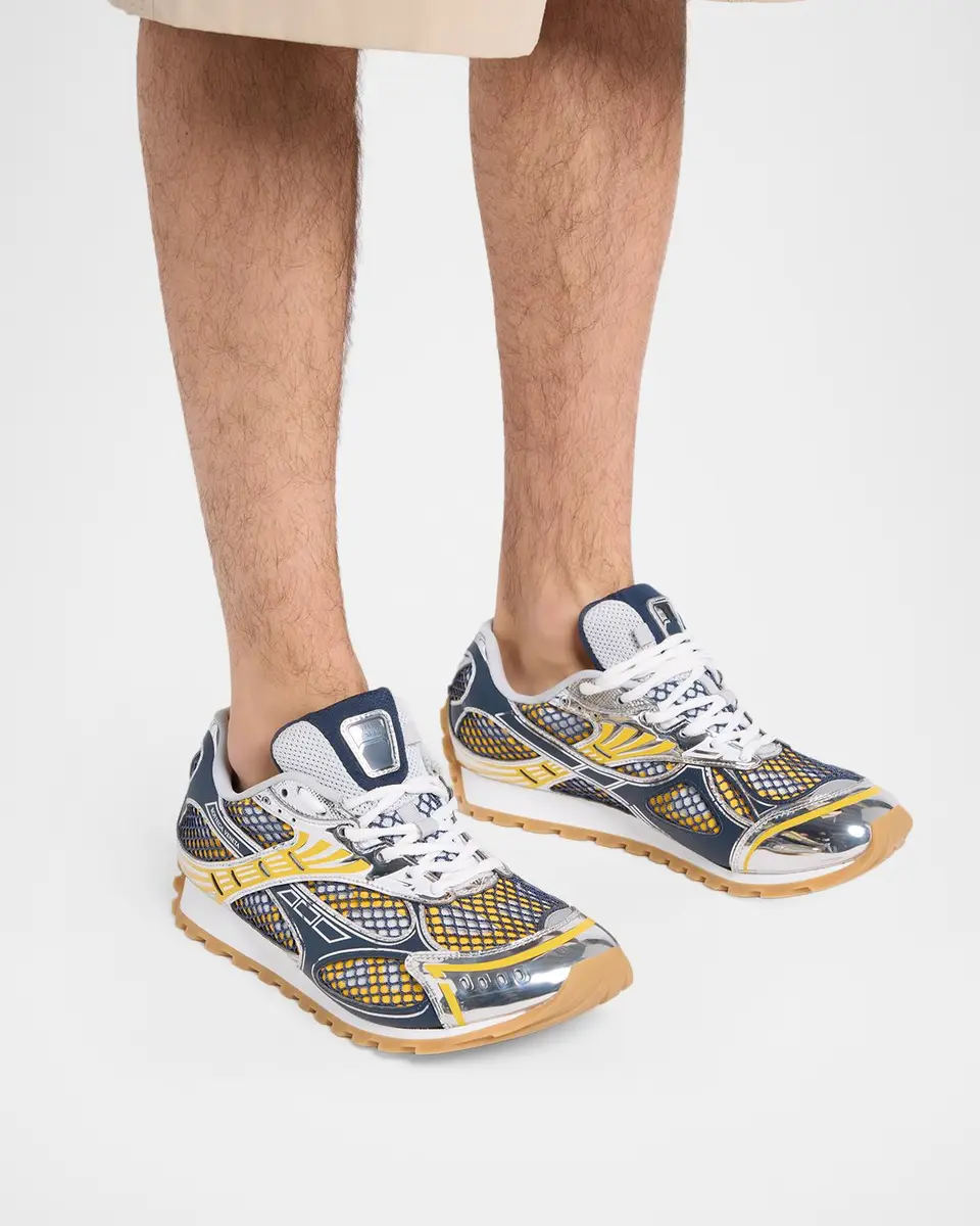 Bottega Veneta Men's Orbit Technical Fishnet Sneakers | Thumbnail 2