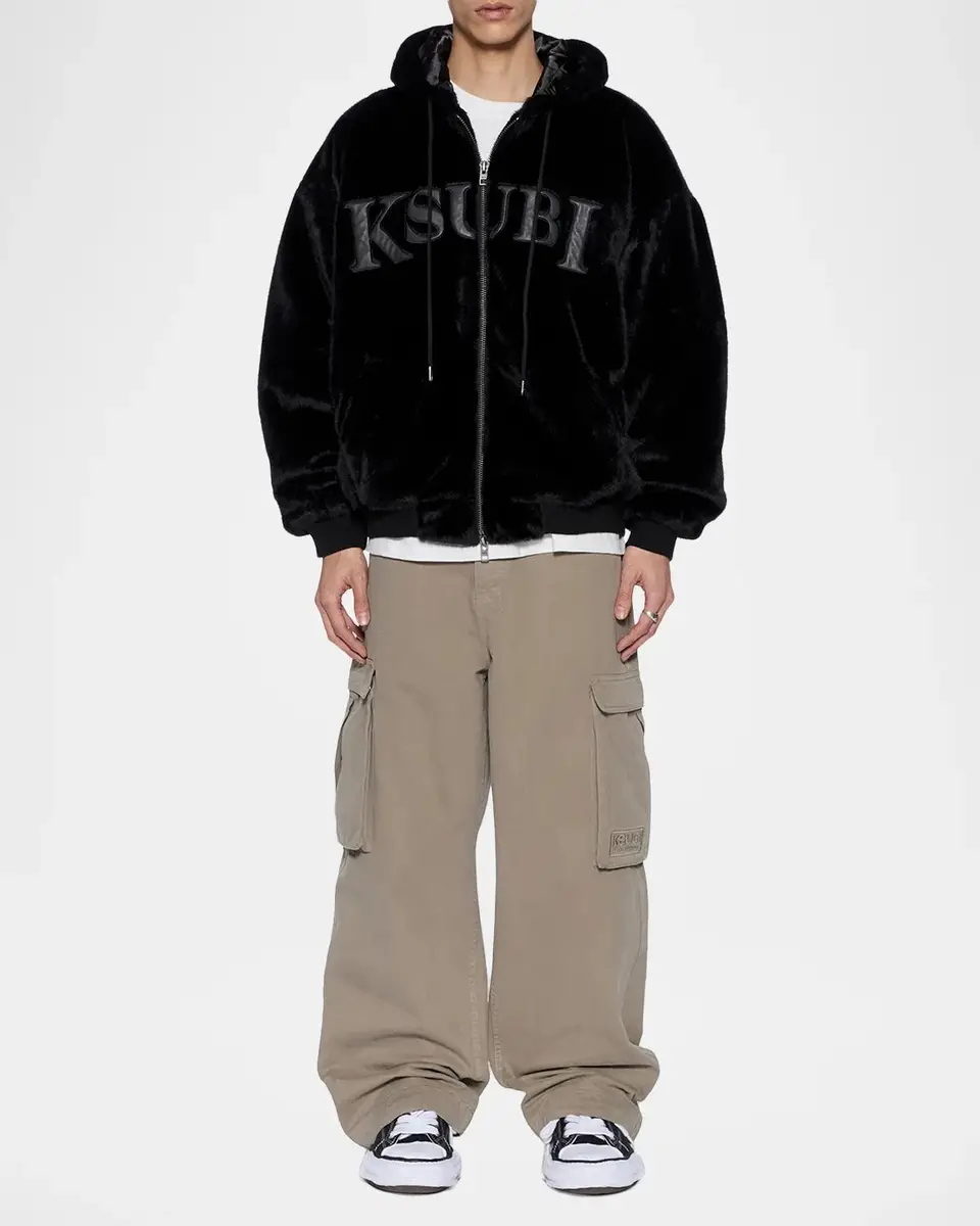 Ksubi Men's Walkout Logo Faux-Fur Hooded Jacket | Thumbnail 2