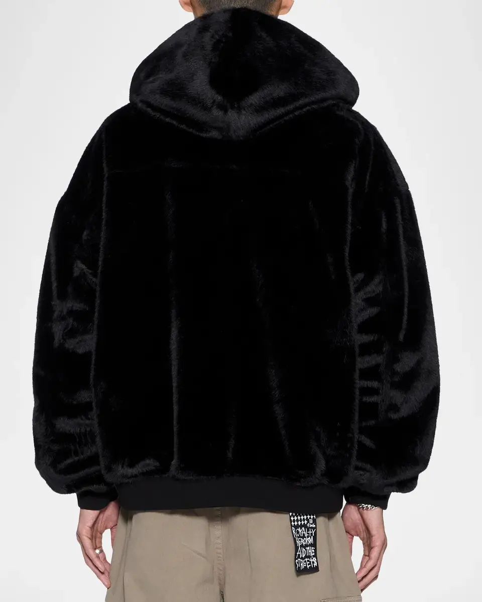 Ksubi Men's Walkout Logo Faux-Fur Hooded Jacket | Thumbnail 3
