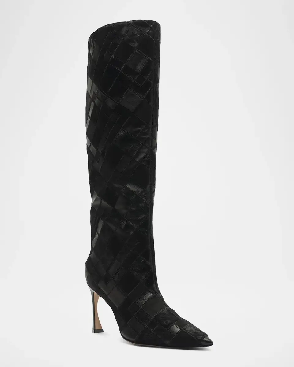Alexandre Birman 85mm Annelise Patchwork Leather Knee-High Boots | Thumbnail 2 Alexandre Birman 85mm Annelise Patchwork Leather Knee-High Boots | Thumbnail 2