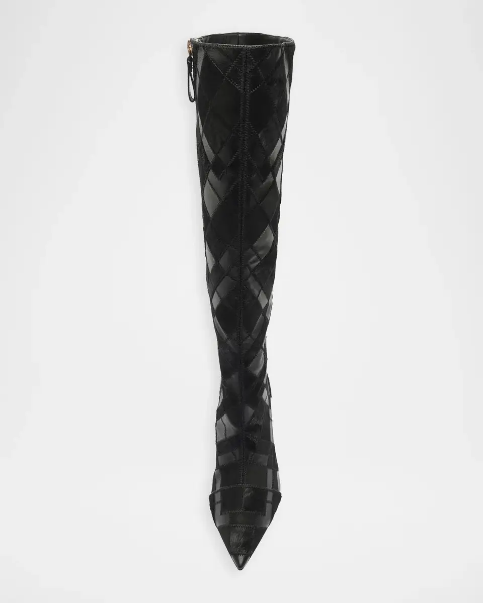 Alexandre Birman 85mm Annelise Patchwork Leather Knee-High Boots | Thumbnail 5 Alexandre Birman 85mm Annelise Patchwork Leather Knee-High Boots | Thumbnail 5