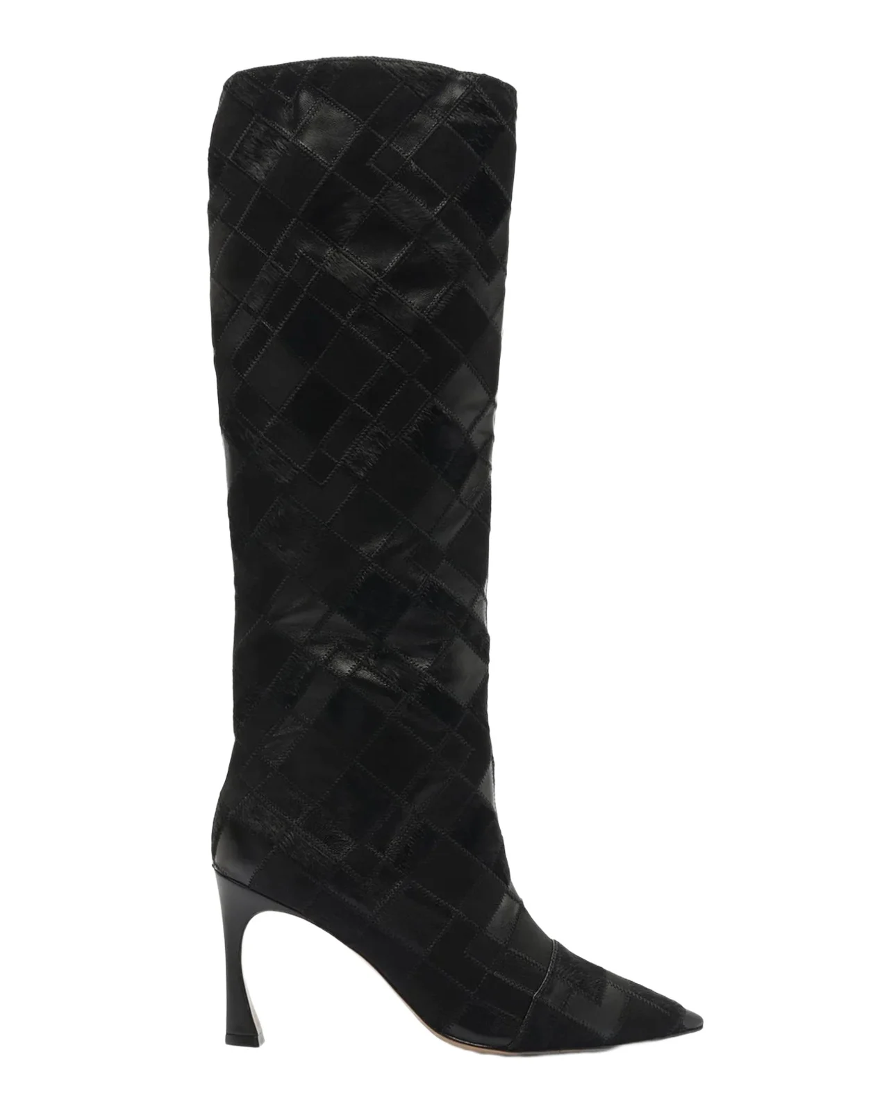 Alexandre Birman 85mm Annelise Patchwork Leather Knee-High Boots