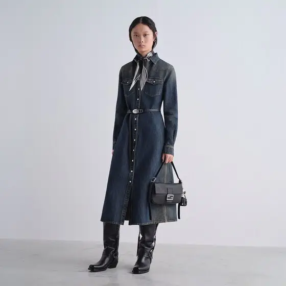 Fendi Washed Denim Dress | Thumbnail 4 Fendi Washed Denim Dress | Thumbnail 4