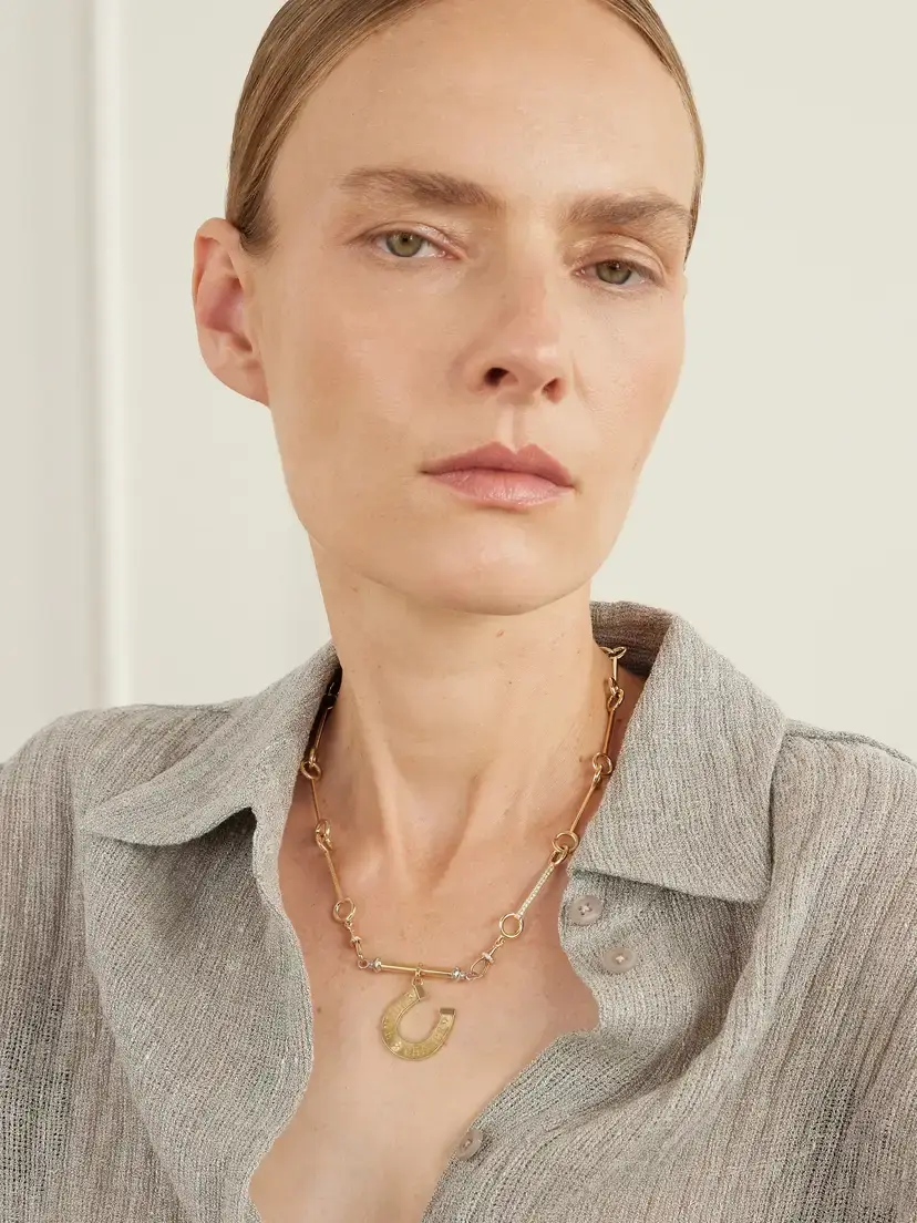Marie Lichtenberg Small Bonne Chance 18-karat Yellow And White Gold Diamond Necklace | Thumbnail 2 Marie Lichtenberg Small Bonne Chance 18-karat Yellow And White Gold Diamond Necklace | Thumbnail 2