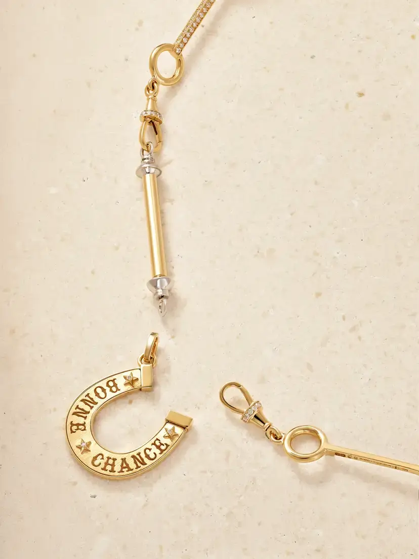 Marie Lichtenberg Small Bonne Chance 18-karat Yellow And White Gold Diamond Necklace | Thumbnail 3 Marie Lichtenberg Small Bonne Chance 18-karat Yellow And White Gold Diamond Necklace | Thumbnail 3