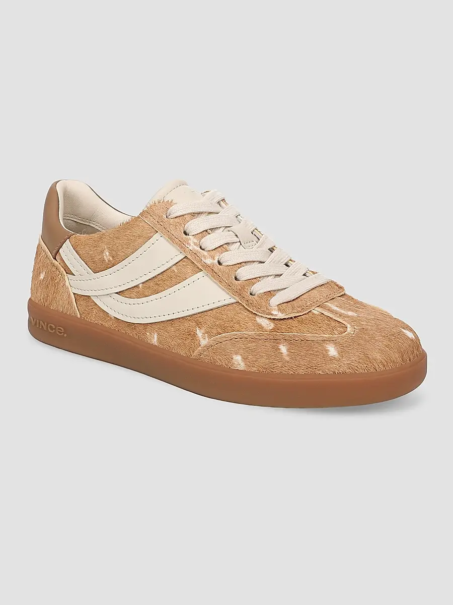 Vince Women's Oasis Deer-Print Calf Hair Low-Top Sneakers | Thumbnail 2
