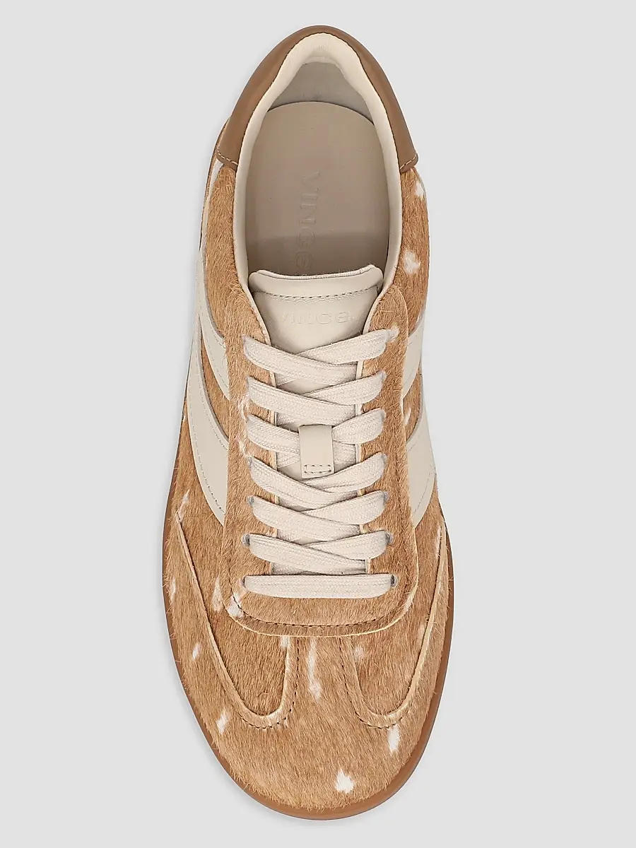 Vince Women's Oasis Deer-Print Calf Hair Low-Top Sneakers | Thumbnail 4