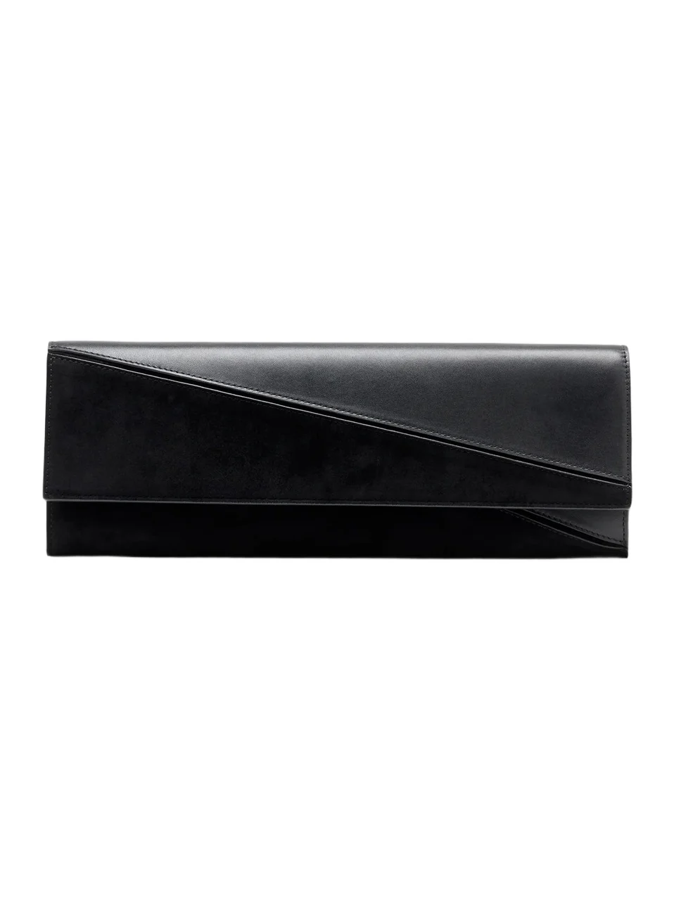 Women's Hex Leather & Suede Clutch - Black Women's Hex Leather & Suede Clutch - Black
