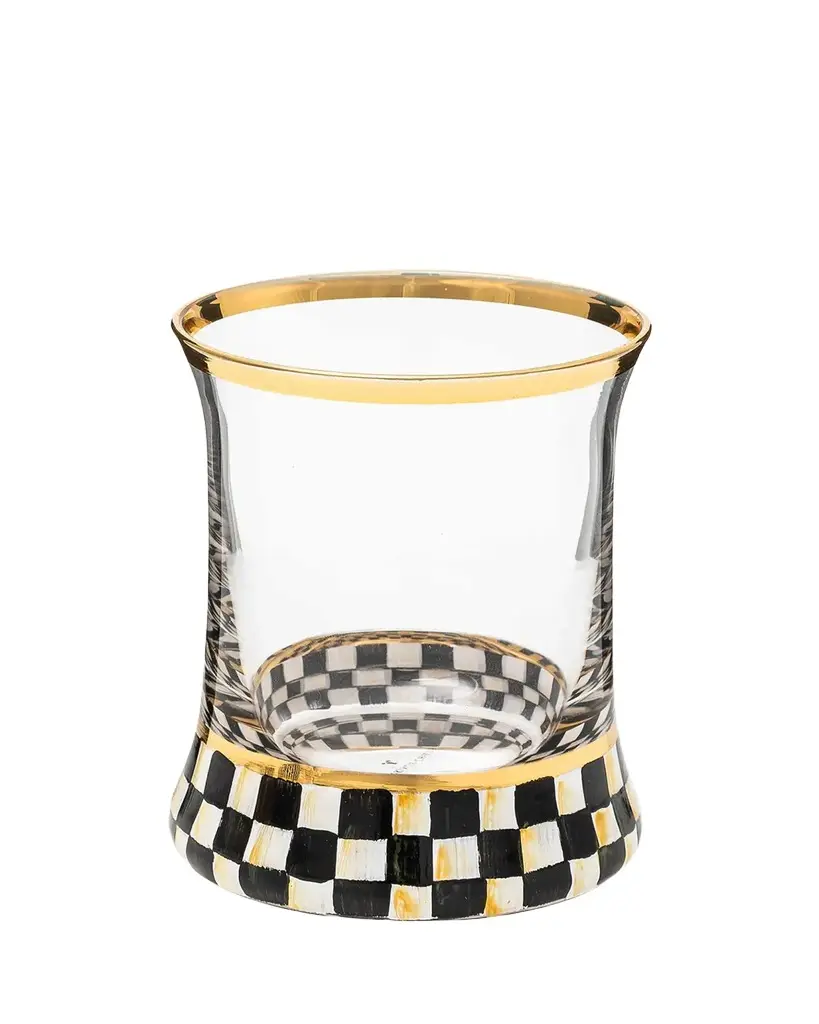 MacKenzie-Childs 8 oz. Courtly Check Glass Tumbler, Set of 2 | Image 1 MacKenzie-Childs 8 oz. Courtly Check Glass Tumbler, Set of 2 | Image 1