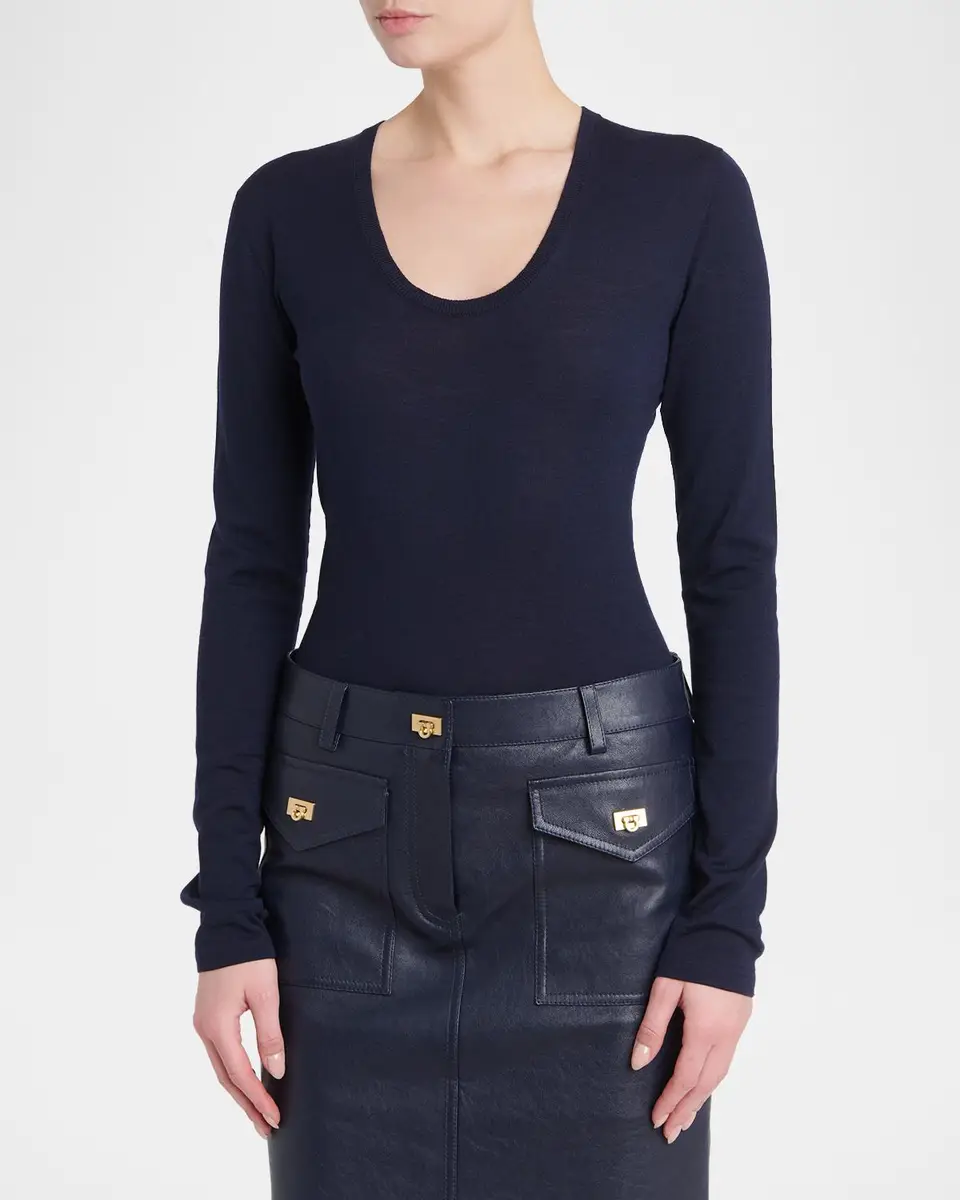 Ferragamo Extra-Fine Virgin Wool Seamless Sweater | Thumbnail 3 Ferragamo Extra-Fine Virgin Wool Seamless Sweater | Thumbnail 3