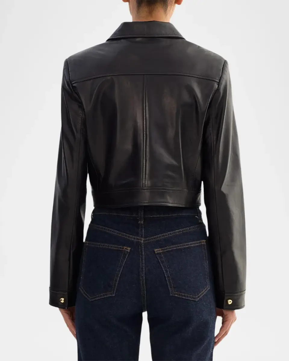LAMARQUE Lorena Leather Crop Jacket | Thumbnail 3 LAMARQUE Lorena Leather Crop Jacket | Thumbnail 3