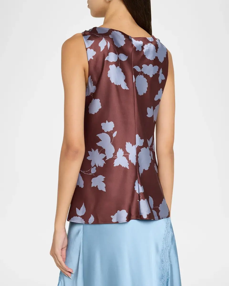 TANYA TAYLOR Penny Twisted-Shoulder Sleeveless Satin Top | Thumbnail 3 TANYA TAYLOR Penny Twisted-Shoulder Sleeveless Satin Top | Thumbnail 3