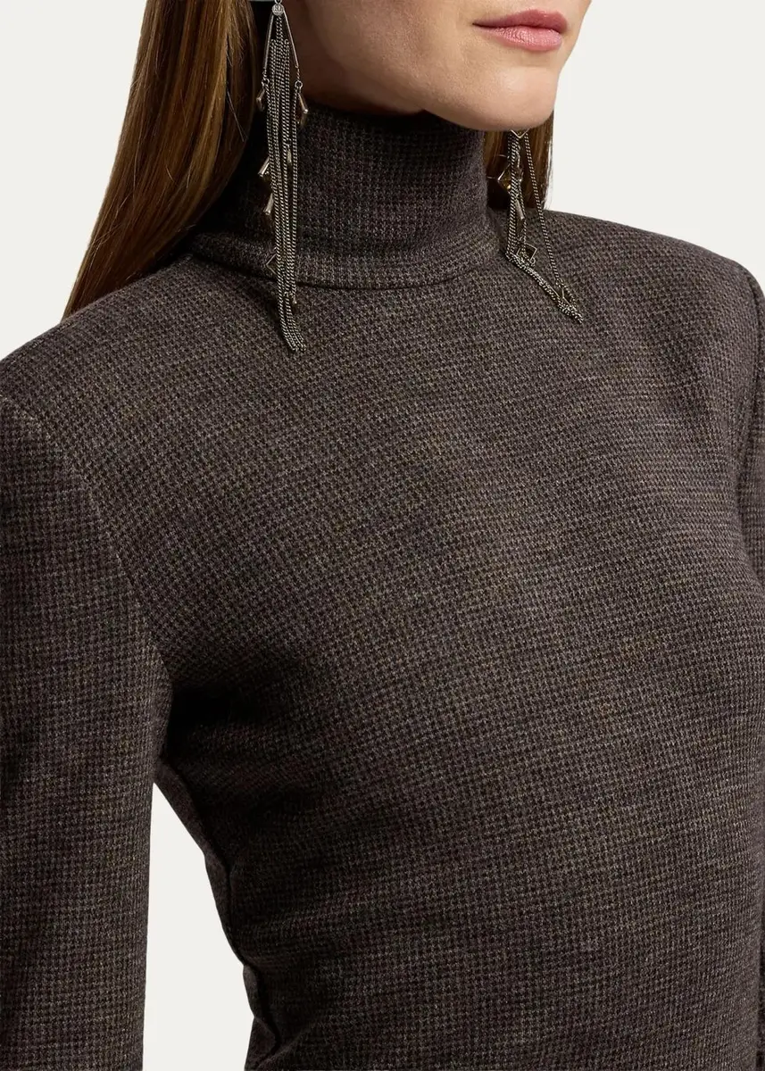 Ralph Lauren Collection Emmerson Turtleneck Tick-Weave Jersey Midi Day Dress | Thumbnail 5 Ralph Lauren Collection Emmerson Turtleneck Tick-Weave Jersey Midi Day Dress | Thumbnail 5