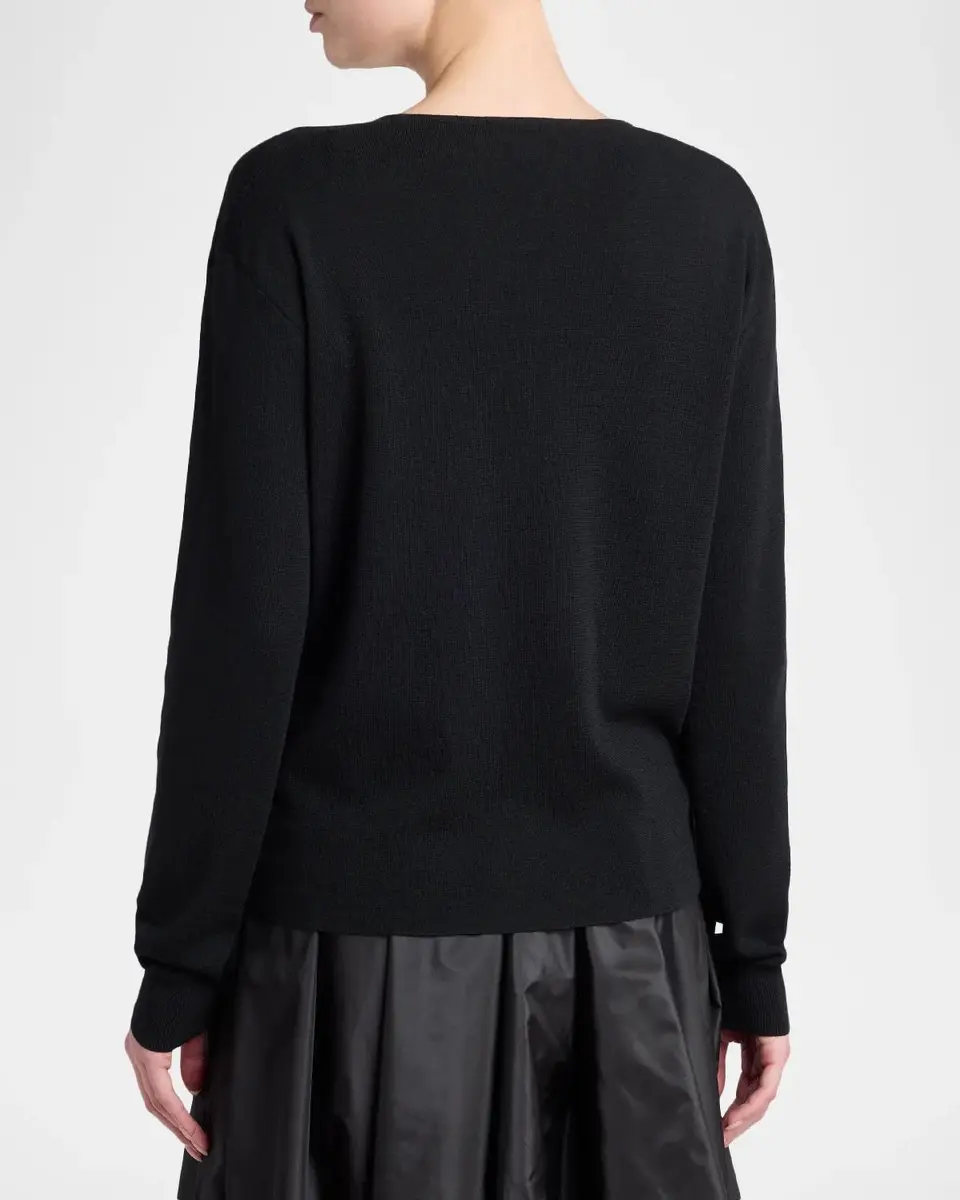Valentino Garavani Crystal Embroidered Wrap Sweater | Thumbnail 3 Valentino Garavani Crystal Embroidered Wrap Sweater | Thumbnail 3