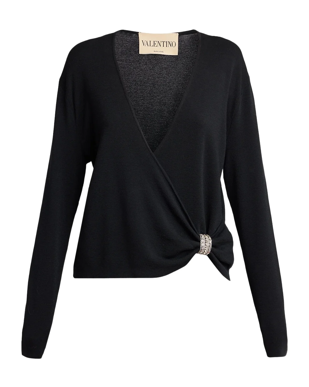 Crystal Embroidered Wrap Sweater Crystal Embroidered Wrap Sweater