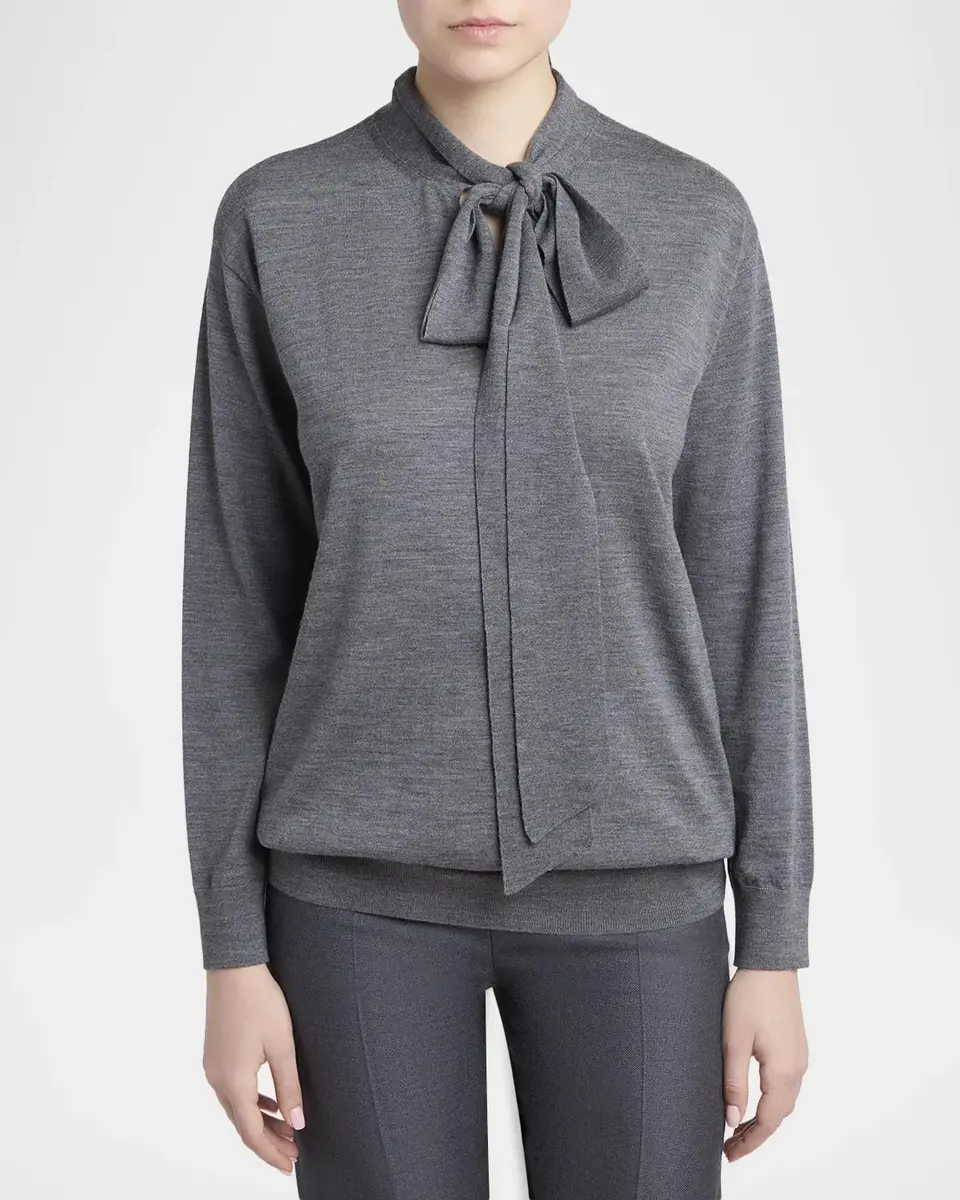 Valentino Garavani Neck-Scarf Wool Knit Sweater | Thumbnail 4 Valentino Garavani Neck-Scarf Wool Knit Sweater | Thumbnail 4