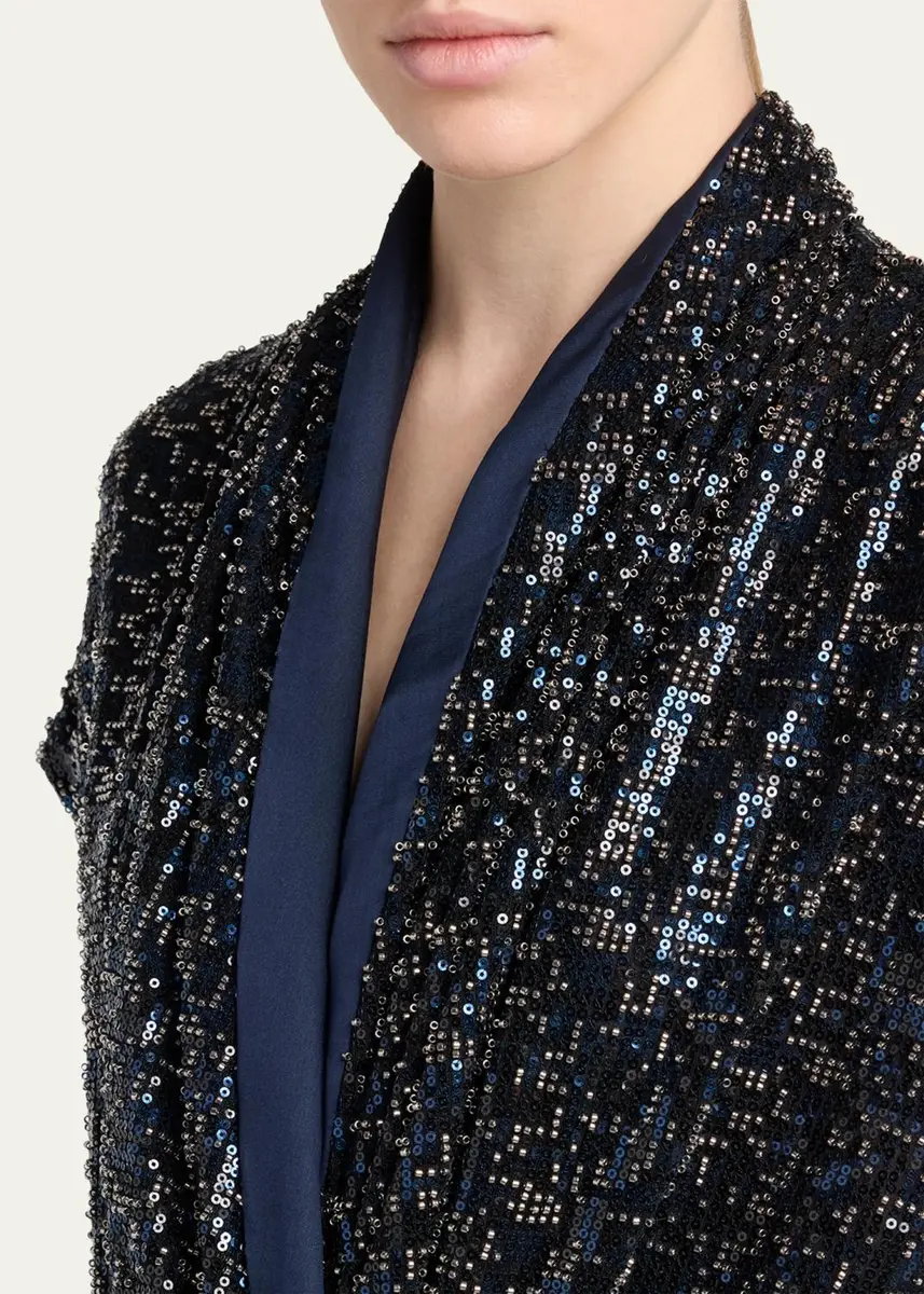 Giorgio Armani Sequined Cap-Sleeve Gathered Dress | Thumbnail 5 Giorgio Armani Sequined Cap-Sleeve Gathered Dress | Thumbnail 5