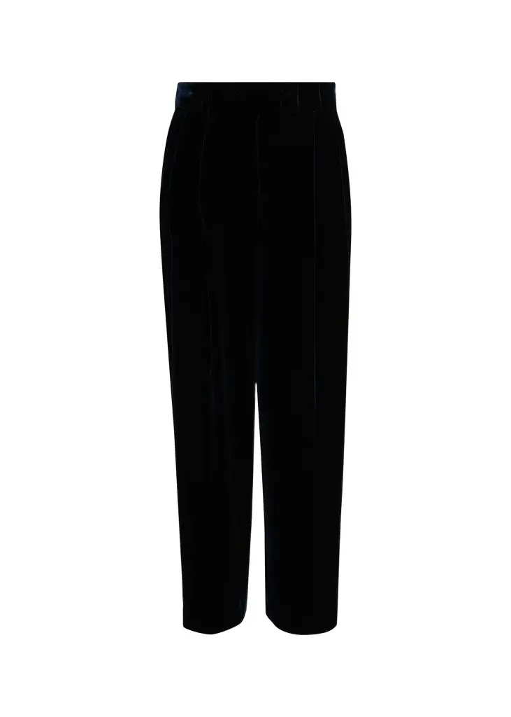 Giorgio Armani Velvet Silk-Blend Pleated Pants
