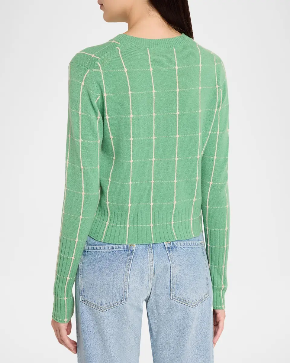 Guest In Residence Shrunken Checkered Cashmere Sweater | Thumbnail 3 Guest In Residence Shrunken Checkered Cashmere Sweater | Thumbnail 3