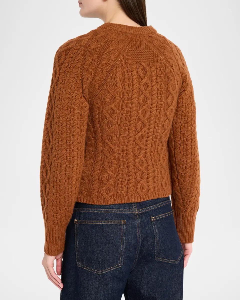 Guest In Residence Sculpted Cashmere-Wool Cable-Knit Cardigan | Thumbnail 3