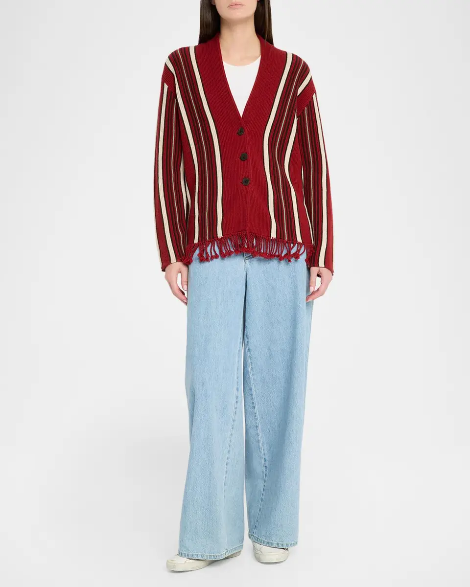 Guest In Residence Handloom Striped Cashmere-Wool Cardigan | Thumbnail 2