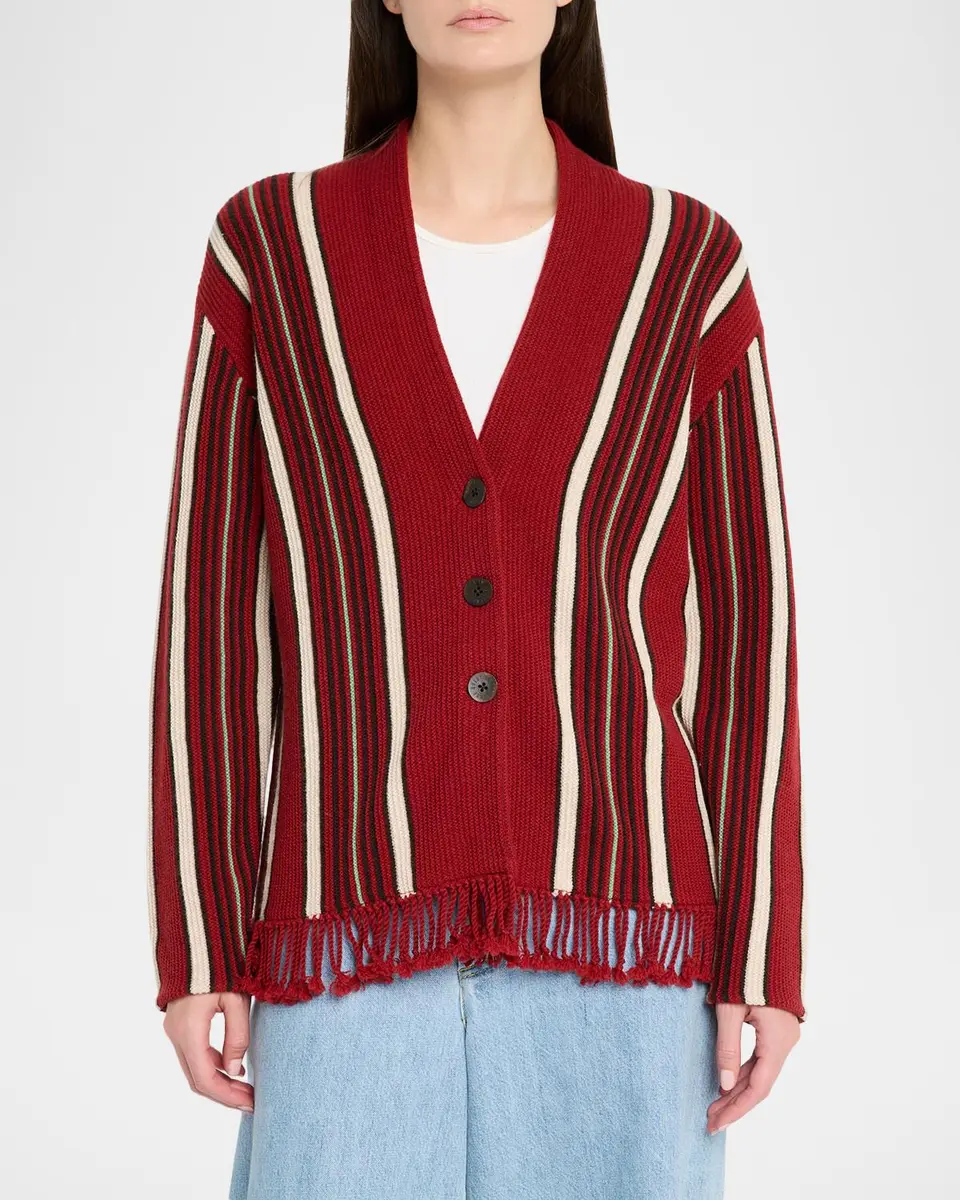 Guest In Residence Handloom Striped Cashmere-Wool Cardigan | Thumbnail 4
