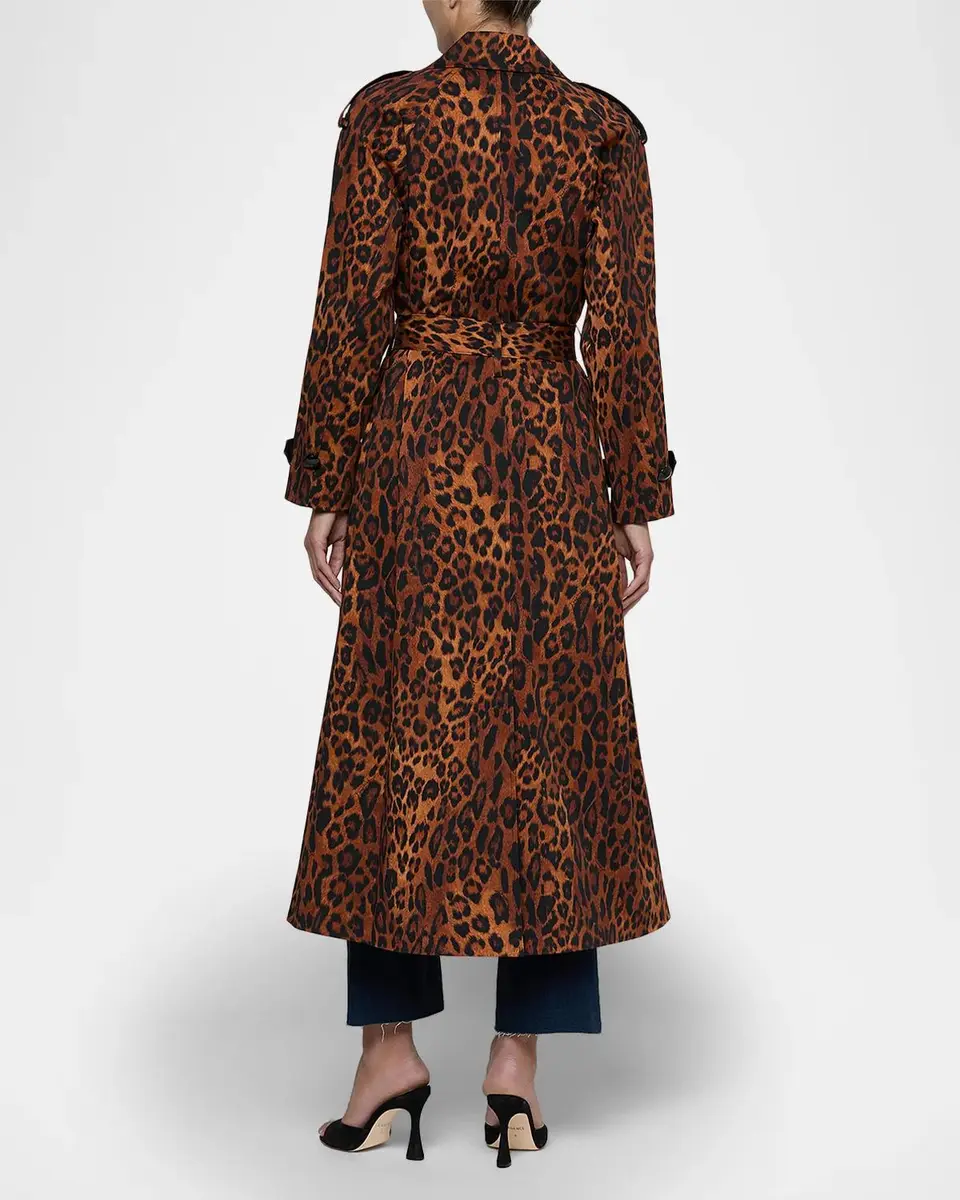 L'Agence Brinley Oversized Leopard-Print Belted Trench Coat | Thumbnail 2