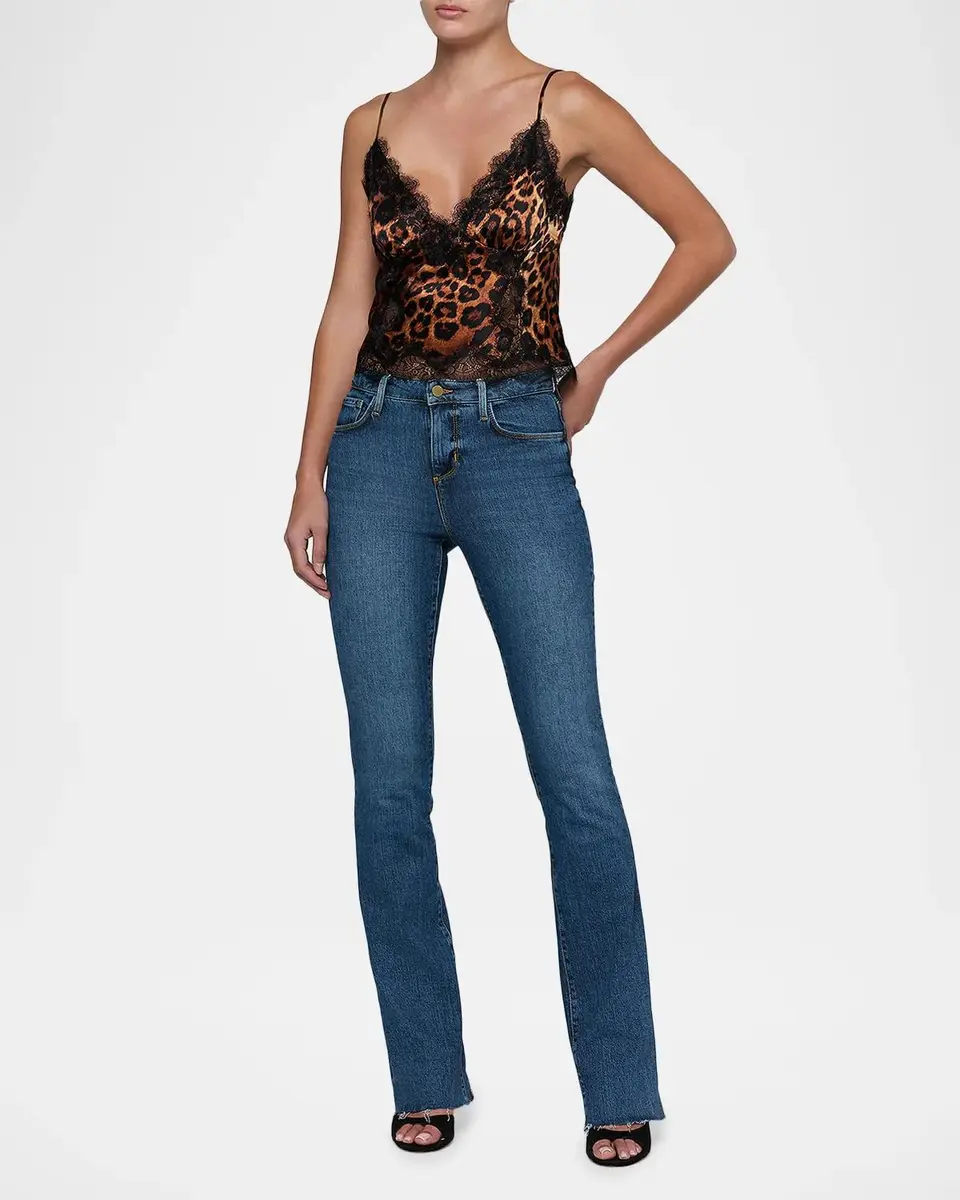 L'Agence Kimber Leopard Silk Lace Cami | Thumbnail 2