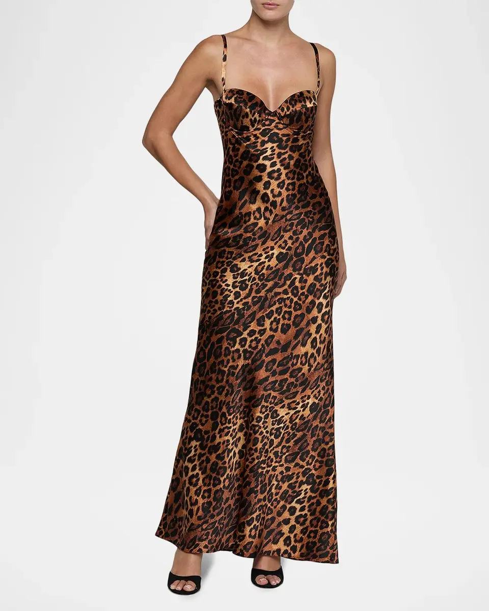 L'Agence Sayla Leopard Silk Charmeuse Gown | Thumbnail 3 L'Agence Sayla Leopard Silk Charmeuse Gown | Thumbnail 3
