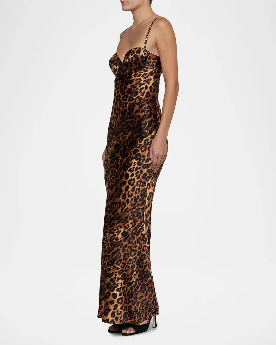L'Agence Sayla Leopard Silk Charmeuse Gown | Thumbnail 4 L'Agence Sayla Leopard Silk Charmeuse Gown | Thumbnail 4