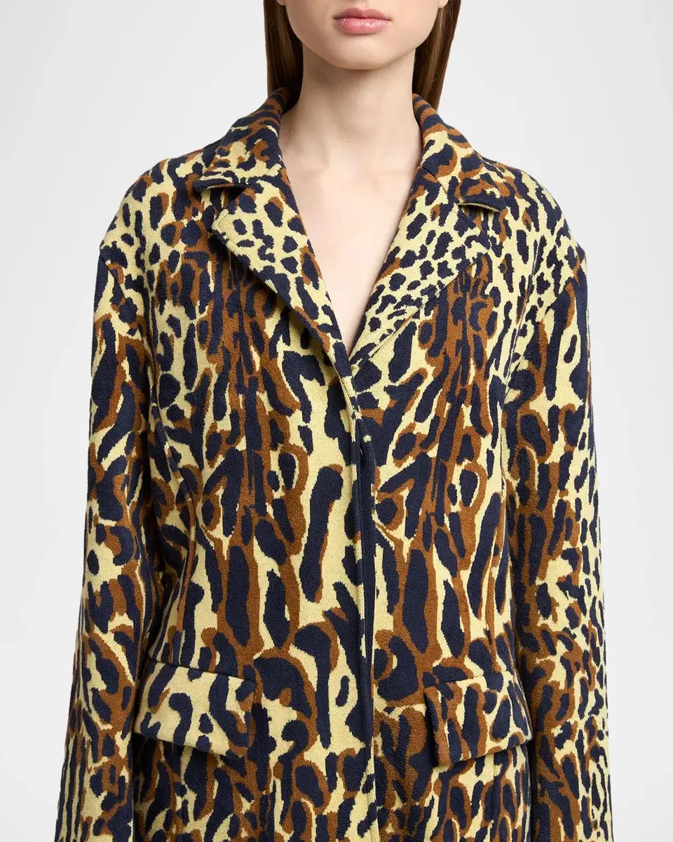 Marni Leopard Knit Wool-Cashmere Single-Breasted Coat | Thumbnail 5 Marni Leopard Knit Wool-Cashmere Single-Breasted Coat | Thumbnail 5