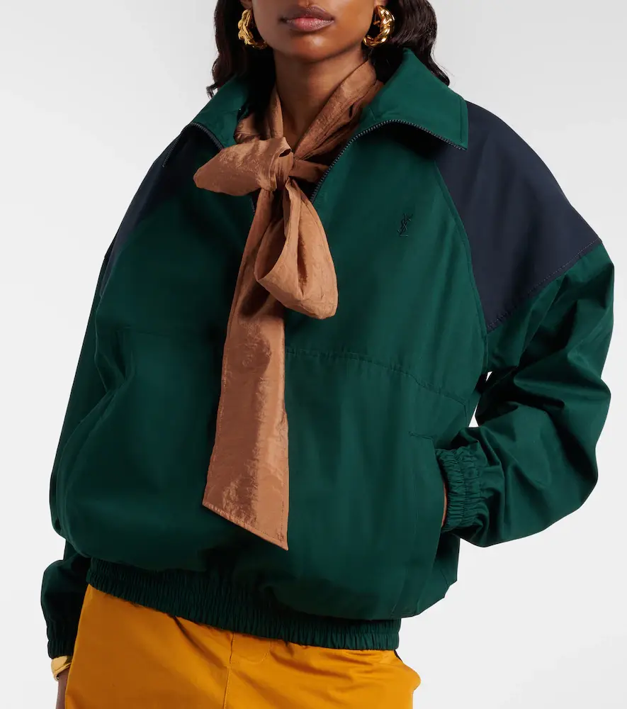 Saint Laurent Cassandre cotton canvas half-zip jacket | Thumbnail 6