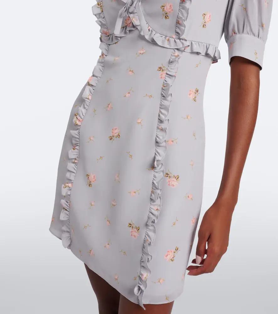 Alessandra Rich Floral silk crêpe de chine minidress | Thumbnail 2 Alessandra Rich Floral silk crêpe de chine minidress | Thumbnail 2