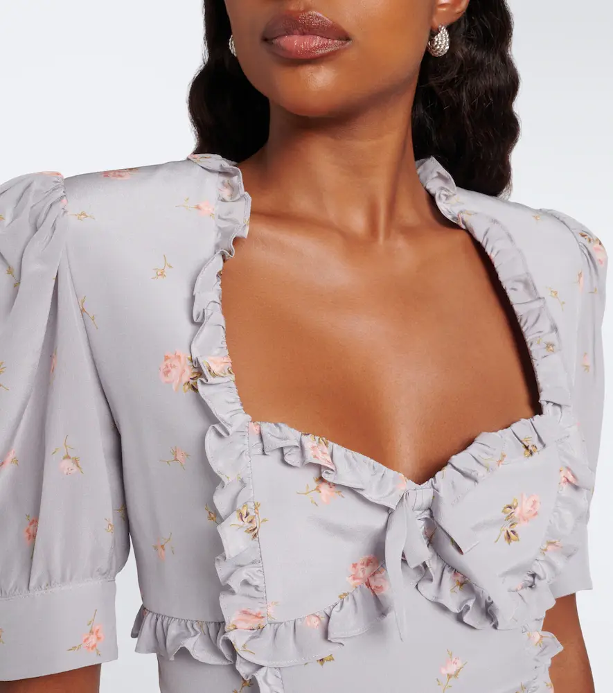Alessandra Rich Floral silk crêpe de chine minidress | Thumbnail 3 Alessandra Rich Floral silk crêpe de chine minidress | Thumbnail 3