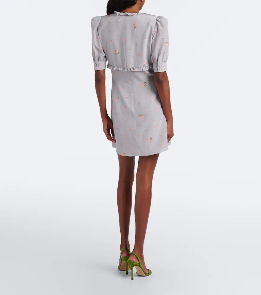 Alessandra Rich Floral silk crêpe de chine minidress | Thumbnail 5 Alessandra Rich Floral silk crêpe de chine minidress | Thumbnail 5