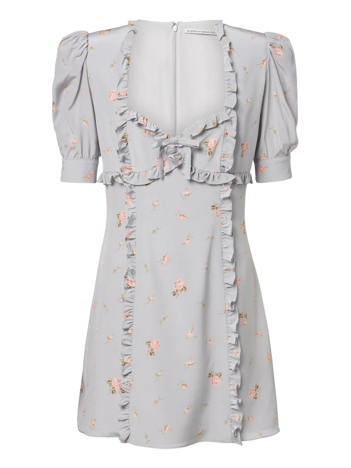 Floral silk crêpe de chine minidress