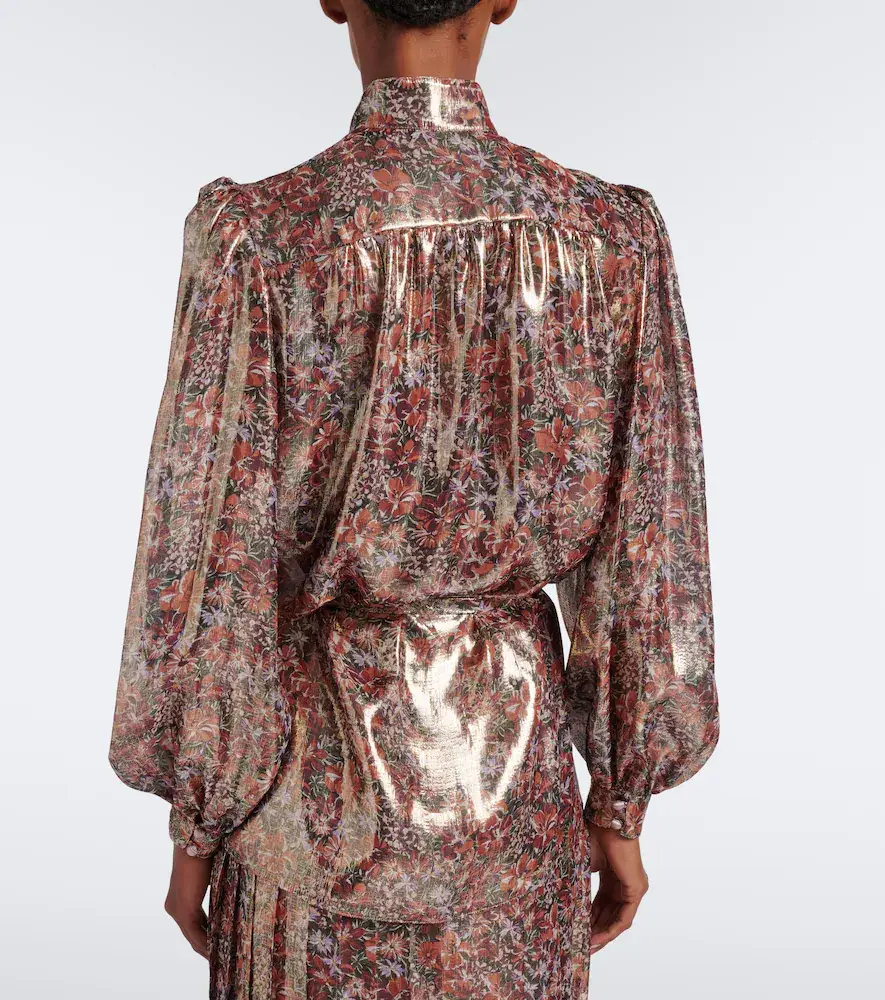 Valentino Garavani Floral silk-blend lamé blouse | Thumbnail 5 Valentino Garavani Floral silk-blend lamé blouse | Thumbnail 5