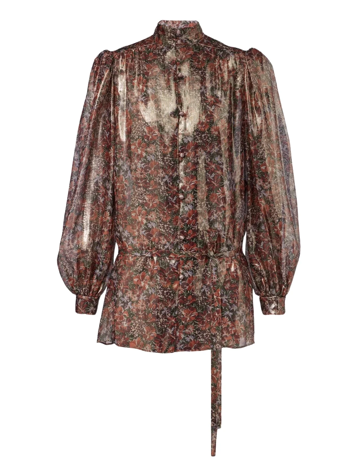 Floral silk-blend lamé blouse Floral silk-blend lamé blouse