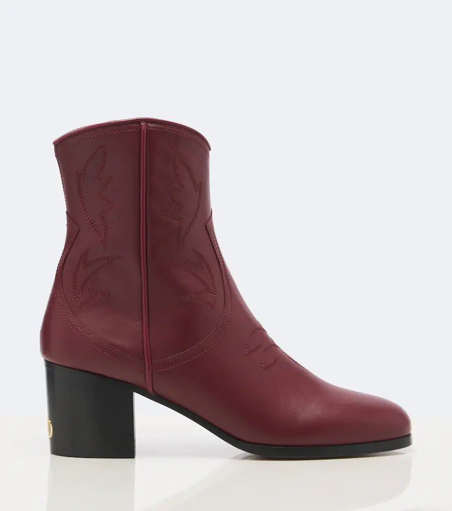 Valentino Garavani VLogo embroidered leather cowboy boots | Thumbnail 2 Valentino Garavani VLogo embroidered leather cowboy boots | Thumbnail 2