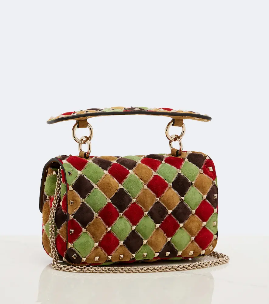Valentino Garavani Rockstud Small suede shoulder bag | Thumbnail 3