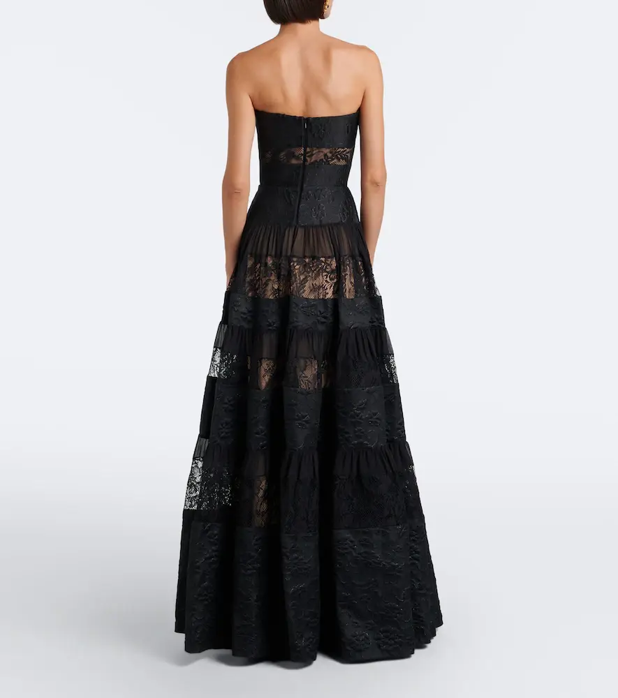 Elie Saab Lace-trimmed floral jacquard gown | Thumbnail 2 Elie Saab Lace-trimmed floral jacquard gown | Thumbnail 2