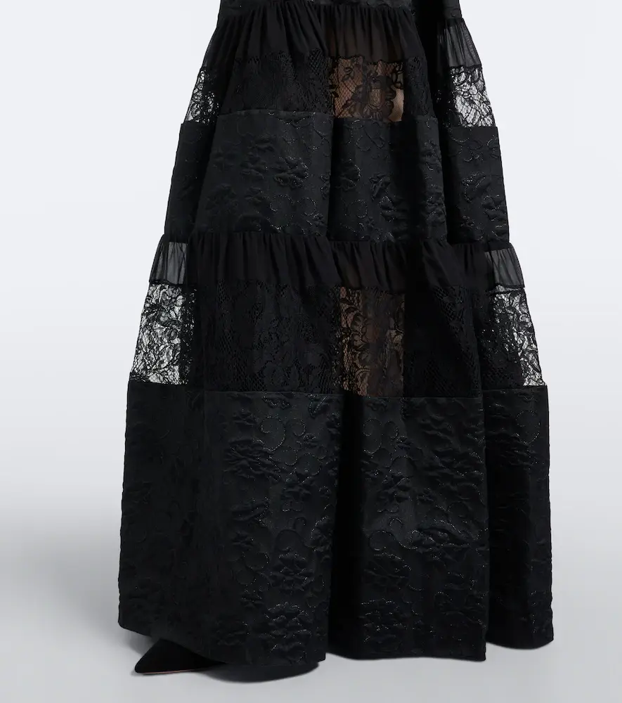 Elie Saab Lace-trimmed floral jacquard gown | Thumbnail 5 Elie Saab Lace-trimmed floral jacquard gown | Thumbnail 5